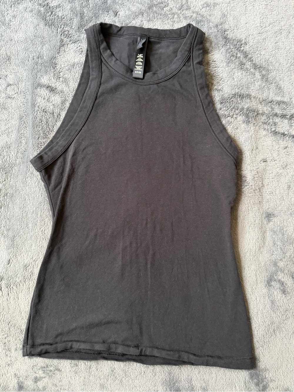 SKIMS Black Ribbed High Neck Tank Top